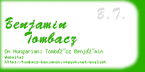 benjamin tombacz business card